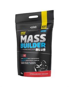 Гейнер Mass Builder клубничный йогурт 5 кг VPLAB Vplab nutrition