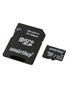 Карта памяти 64Gb MicroSDHC U3 SB64GBSDU1A AD Smartbuy