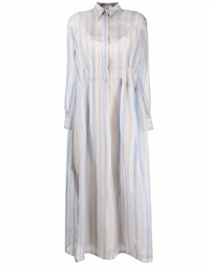 Шелковое платье рубашка макси в полоску Brunello cucinelli