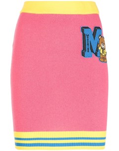 Юбка мини с нашивкой логотипом Moschino