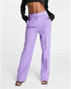 Ярко фиолетовые брюки строгого кроя от комплекта Y.a.s