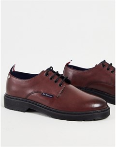 Бордовые кожаные ботинки на шнуровке Ben sherman
