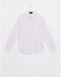 Розовая приталенная рубашка в клетку Asos design