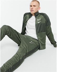 Спортивная куртка Swoosh Polyknit цвета хаки на молнии Nike