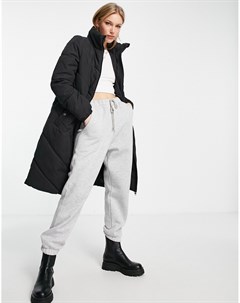 Черное удлиненное дутое пальто Vero moda
