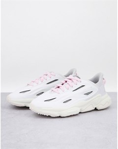Белые кроссовки с розовыми деталями Ozweego Celox Adidas originals