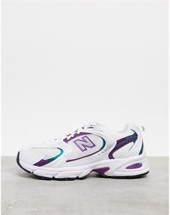 Бело фиолетовые кроссовки 530 New balance