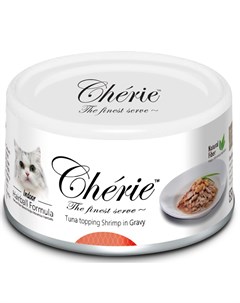 Влажный корм для кошек Cherie Hairball Control с тунцом и креветкой в подливе 0 08 кг Pettric