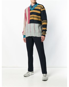 Marni свитер в полоску дизайна пэчворк нейтральные цвета Marni
