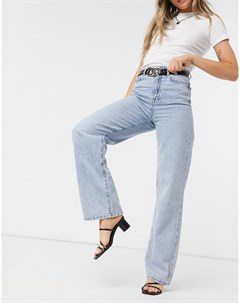 Голубые широкие джинсы New look