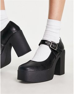 Черные туфли на платформе и каблуке в стиле Мэри Джейн Lamoda