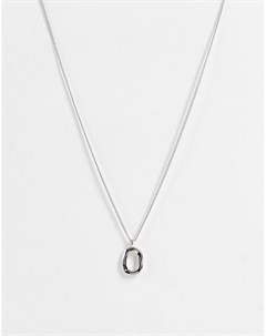 Серебристое ожерелье с круглой подвеской с эффектом плавления Designb london