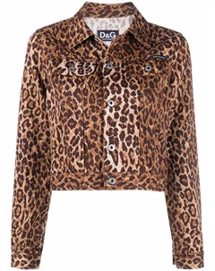 Джинсовая куртка с леопардовым принтом 1990 х годов Dolce & gabbana pre-owned