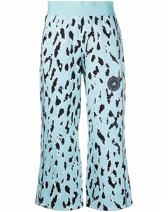 Укороченные спортивные брюки с леопардовым принтом Adidas by stella mccartney