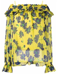 Блузка с открытыми плечами и цветочным принтом Parosh