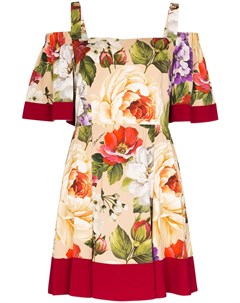 Платье мини с цветочным принтом и открытыми плечами Dolce&gabbana