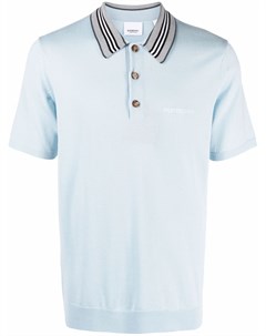 Шерстяная рубашка поло с вышитым логотипом Burberry