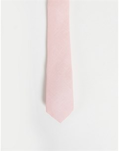 Узкий льняной галстук нежно розового цвета Asos design