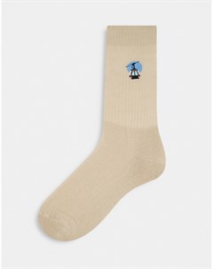 Спортивные носки цвета хаки с вышивкой Asos design