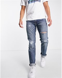 Узкие джинсы голубого выбеленного цвета с потертостями 511 Levi's®