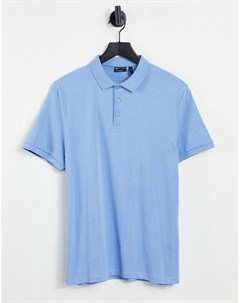 Голубая футболка поло из смесового органического трикотажа Asos design