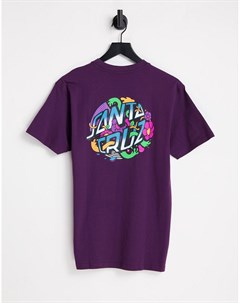 Фиолетовая футболка с оригинальным круглым принтом Santa cruz