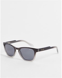 Черные солнцезащитные очки с оправой кошачий глаз и черными дымчатыми линзами Quay Quay eyewear australia