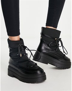 Черные ботинки для холодной погоды на толстой подошве Albie Asos design