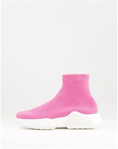 Розовые кроссовки носки с блестками Della Asos design
