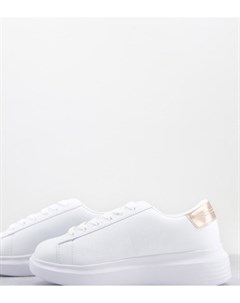 Белые кроссовки для широкой стопы на массивной подошве Truffle collection