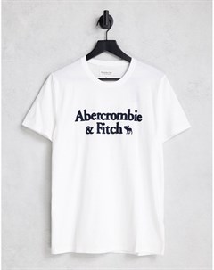 Белая футболка с логотипом Abercombie Fitch Abercrombie & fitch
