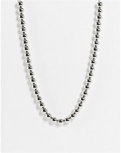 Серебристое ожерелье в виде шариковой цепочки Designb london