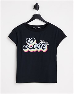 Черная футболка с логотипом Love moschino