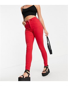 Красные зауженные джинсы в стиле 90 х Inspired Reclaimed vintage