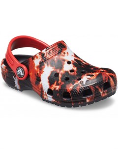 Сабо детские Kids Classic Bleach Dye Clog Black Red Crocs