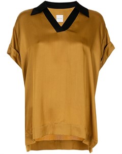 Двухцветная атласная блузка Paul smith