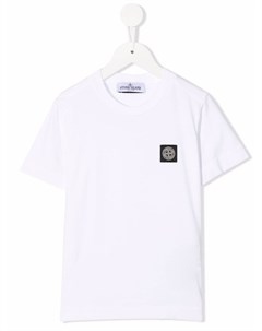 Футболка с нашивкой логотипом Stone island junior