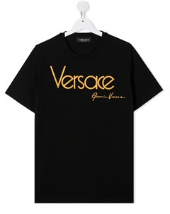 Футболка с вышитым логотипом Versace kids