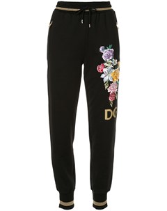 Спортивные брюки с цветочной вышивкой Dolce&gabbana