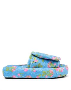 Слиперы с открытым носком и цветочным принтом Duoltd