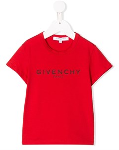 Футболка с логотипом и эффектом потертости Givenchy kids