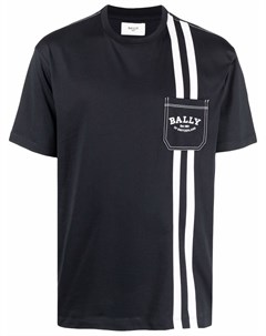 Полосатая футболка с нашивкой логотипом Bally