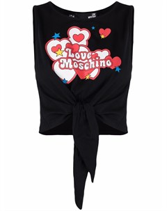 Топ с завязками и логотипом Love moschino