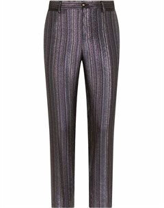 Полосатые брюки с эффектом металлик Dolce&gabbana