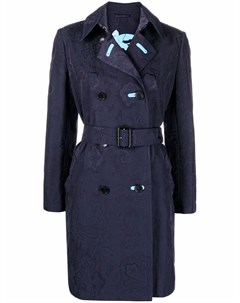 Двубортное пальто с узором пейсли Etro