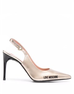 Туфли с ремешком на пятке и логотипом Love moschino