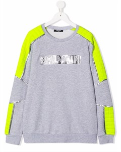 Толстовка с логотипом и вставками Balmain kids