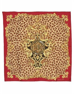 Шелковый платок pre owned с леопардовым принтом Christian dior