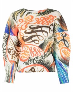 Плиссированная блузка Storm с абстрактным принтом Pleats please issey miyake