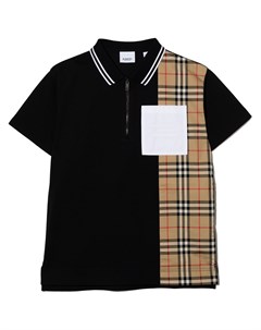 Платье рубашка поло со вставкой в клетку Vintage Check Burberry kids